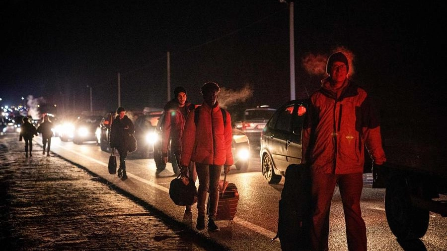 Cittadini ucraini in fuga dalla guerra