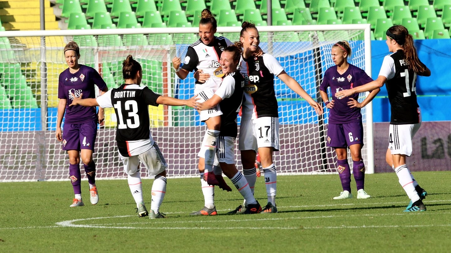Supercoppa femminile 2019, l'esultanza della Juventus (Foto Ravaglia)