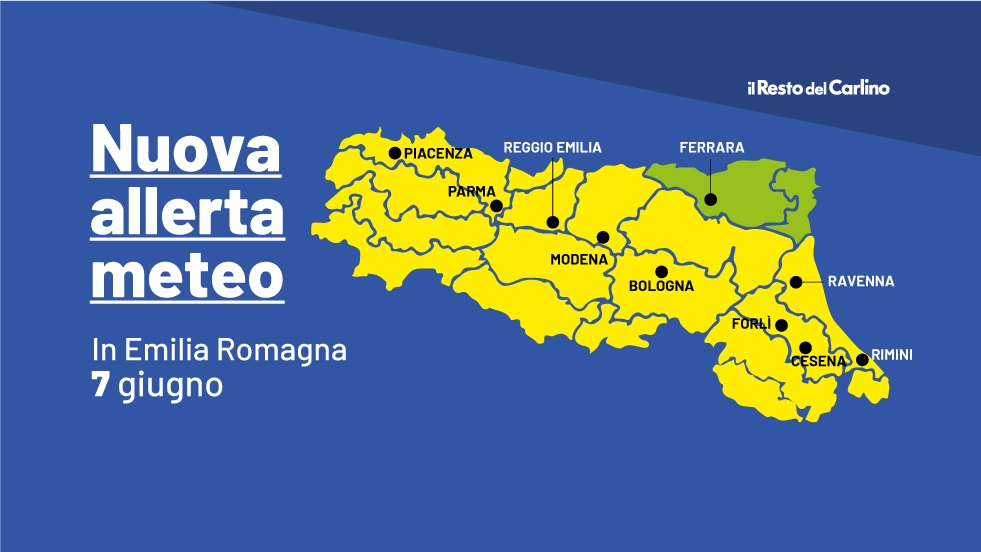 Maltempo e allerta temporali in Emilia Romagna per il 7 giugno: la mappa delle zone a rischio