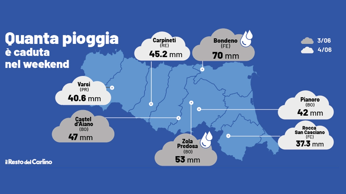 Maltempo in Emilia Romagna, quanta pioggia è caduta nel weekend? Ecco la mappa con tutti i dati
