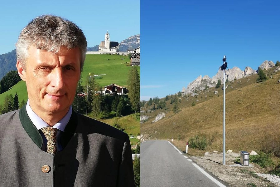 Paolo Frena, sindaco di Colle Santa Lucia, e l'autovelox sul Passo Giau (Belluno)