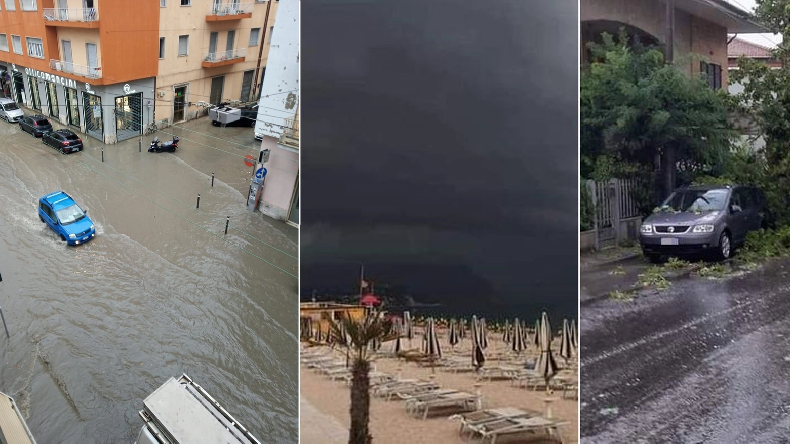 Un'ondata di maltempo si è abbattuta su Ancona