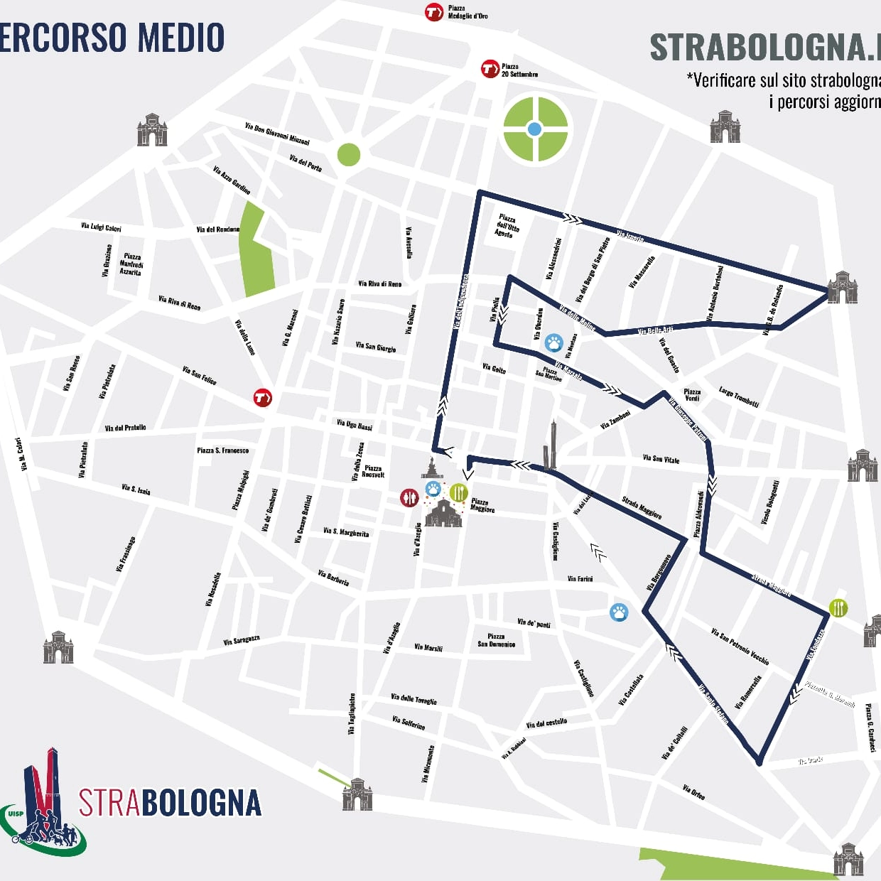 Il percorso medio della StraBologna