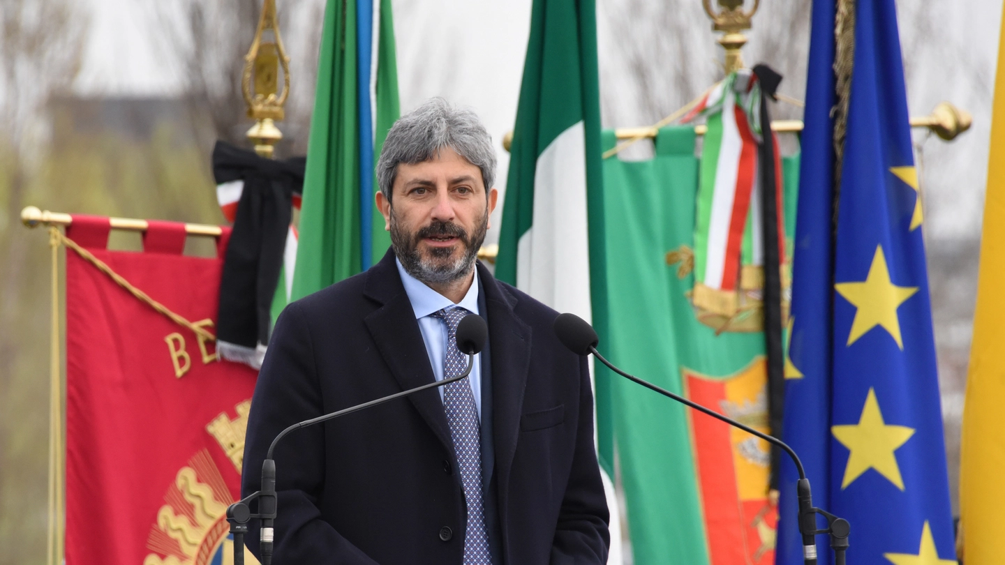 Il presidente della Camera Roberto Fico a Bergamo