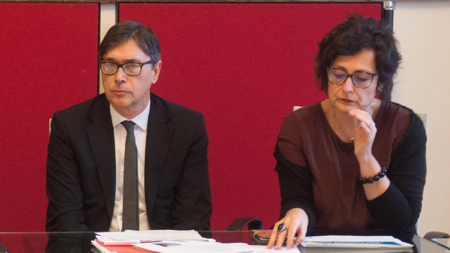 Gianluca Borghi, amministratore dell’Asp, e la direttrice generale Elisabetta Scoccati