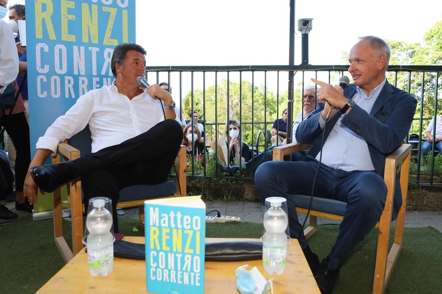 Matteo Renzi intervistato dal direttore di Qn e Resto del Carlino, Michele Brambilla