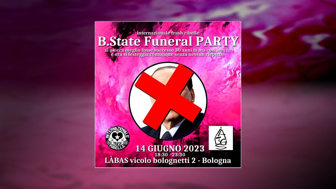 L'annuncio del 'B. Funeral Party' in vicolo Bolognetti (da Instagram)
