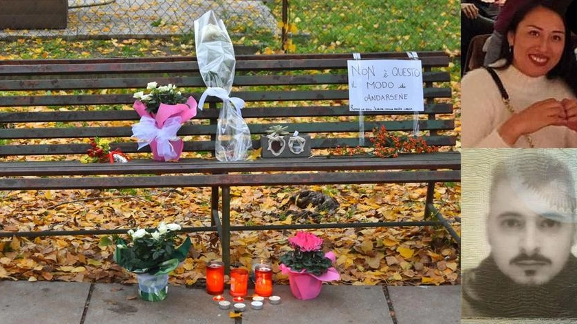 La panchina nel parco dove Cecilia è stata uccisa dal suo ex Mirko Genco 