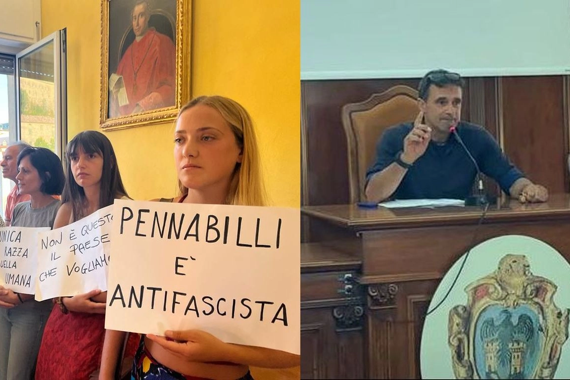 La protesta a Pennabilli contro Mauro Giannini, iniziata fuori dal consiglio e proseguita in aula; il sindaco durante l’infuocata seduta