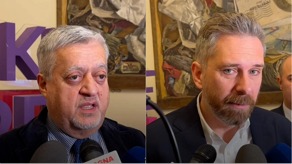 Gianpiero Calzolari, presidente di Bologna Fiere e il sindaco Matteo Lepore