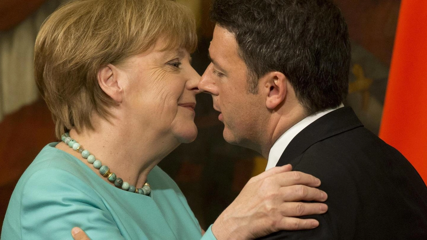 Un incontro tra Angela Merkel e Matteo Renzi 