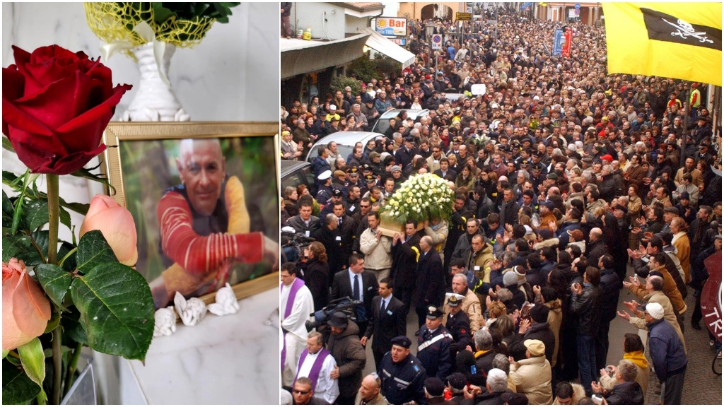 Il funerale di Marco Pantani a Cesenatico nel 2004 (Foto di Manuel Migliorini / Adriapress)
