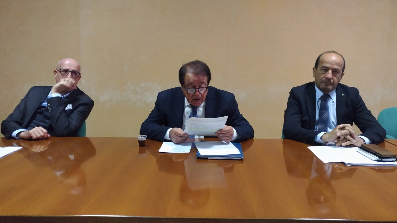 Il presidente della Camera di commercio Alberto Drudi, con Varotti e Schiavoni