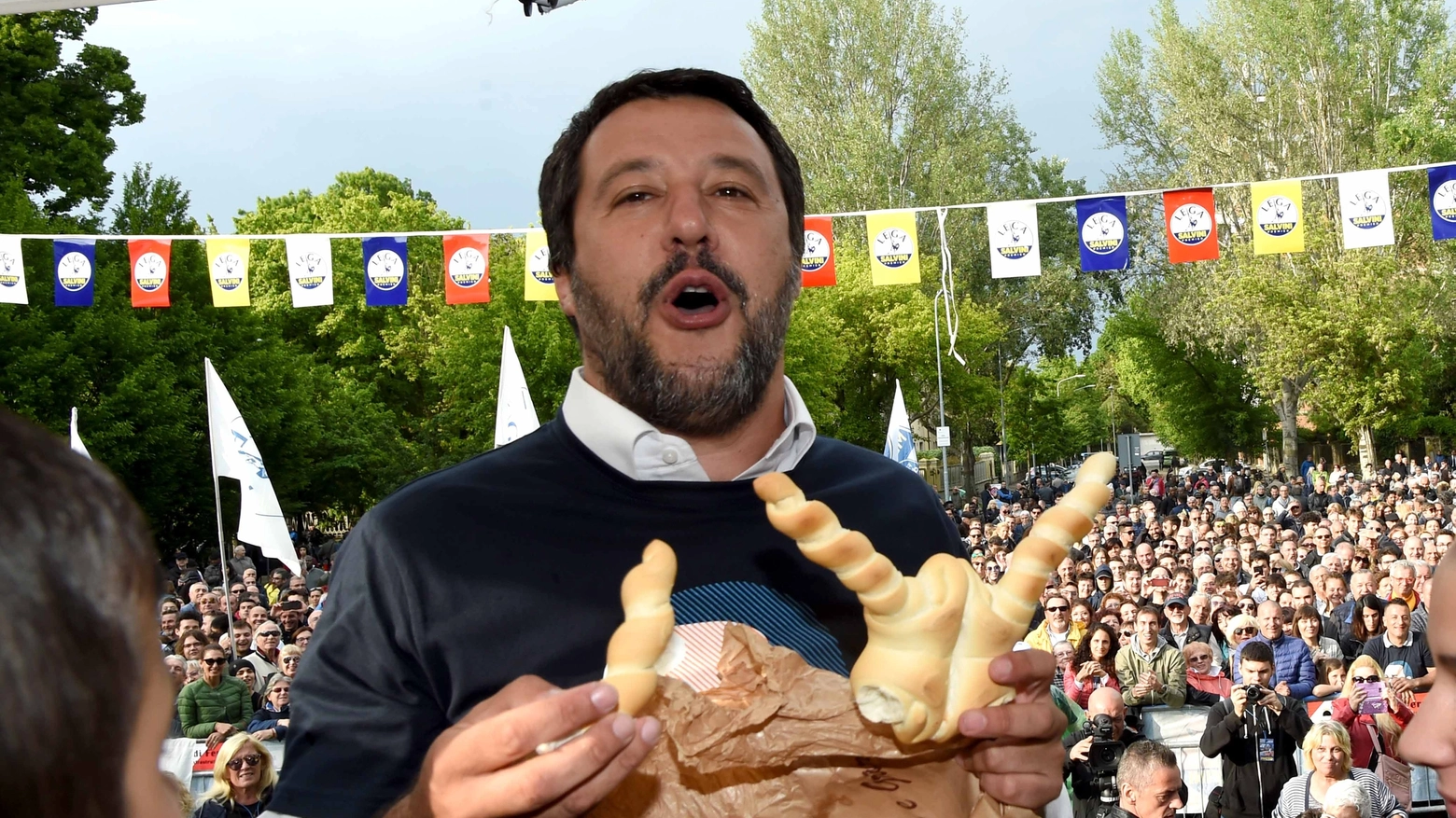 Salvini è già stato in città in 3 maggio (foto Businesspress) 