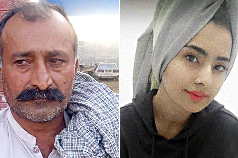 Da sinistra Shabbar Abbas e la figlia Saman, uccisa e seppellita dietro casa