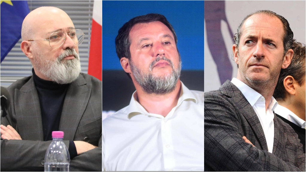 Stefano Bonaccini, Matteo Salvini e Luca Zaia: si discute sul terzo mandato ai presidenti di Regione