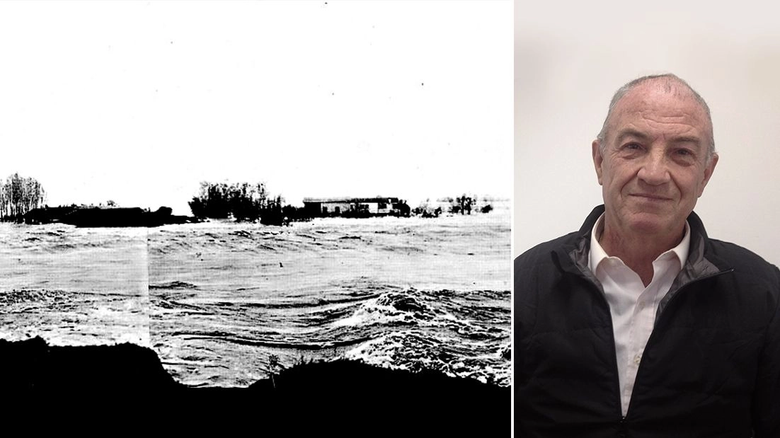 Le immagini di una delle 'rotte' del fiume Po in Polesine, nel 1951, ed Elio Faccini che ha sempre vissuto sul Grande Fiume