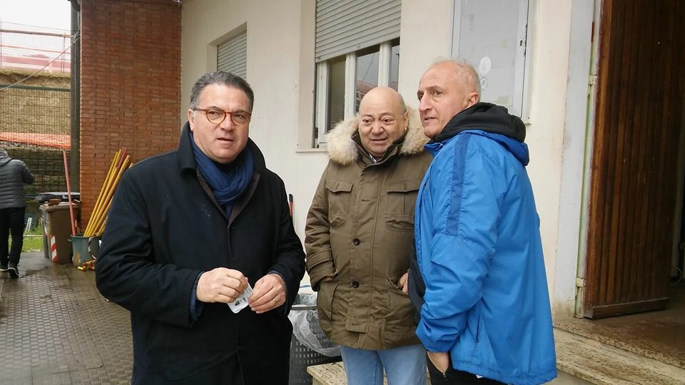 Il patron Bellini e Cardinaletti insieme al tecnico Di Mascio (foto ascolipicchio)