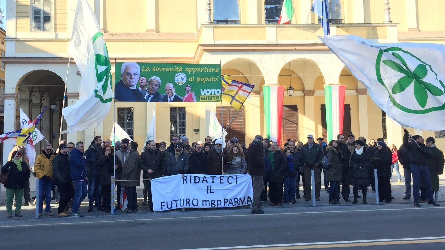 La manifestazione della Lega Nord durante la festa del Tricolore 