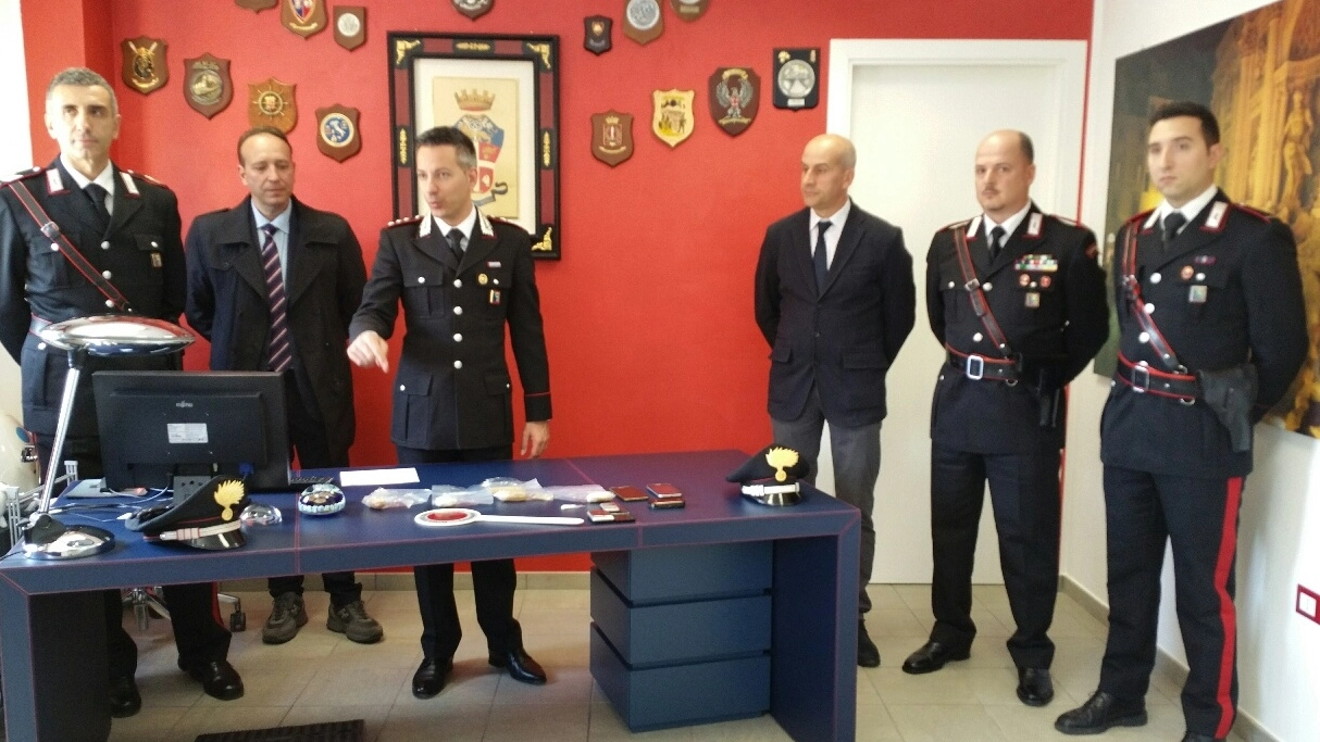 Arresti per droga a Porto Sant’Elpidio, la conferenza stampa dei carabinieri (Foto Zeppilli)