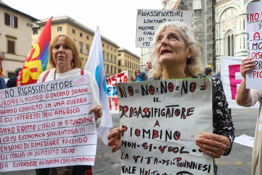 La protesta a Firenze (foto Giuseppe Cabras/New Press Photo)