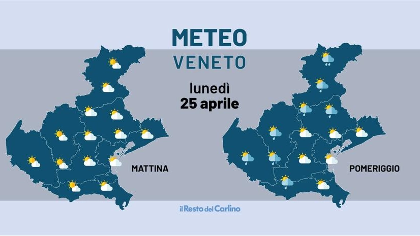 Veneto, previsioni meteo del 25 aprile 2022