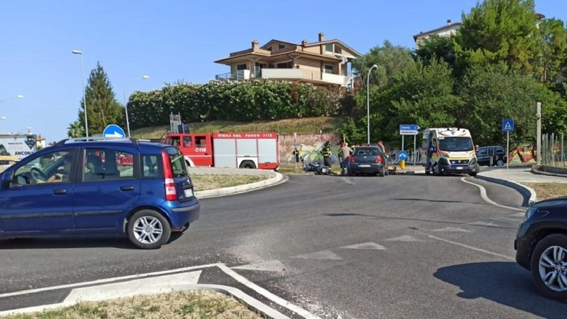 La rotatoria dell'incidente a Osimo Stazione