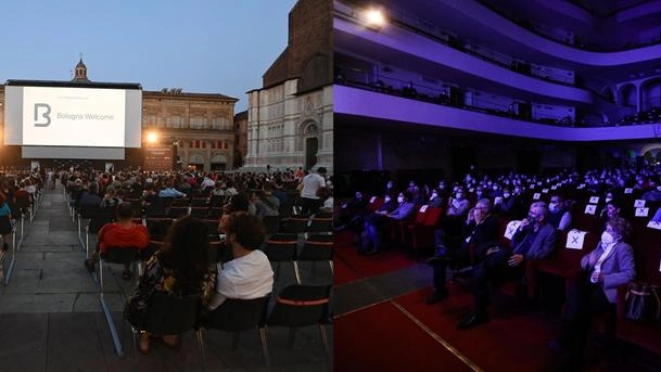 Il cinema in piazza Maggiore e il teatro Duse