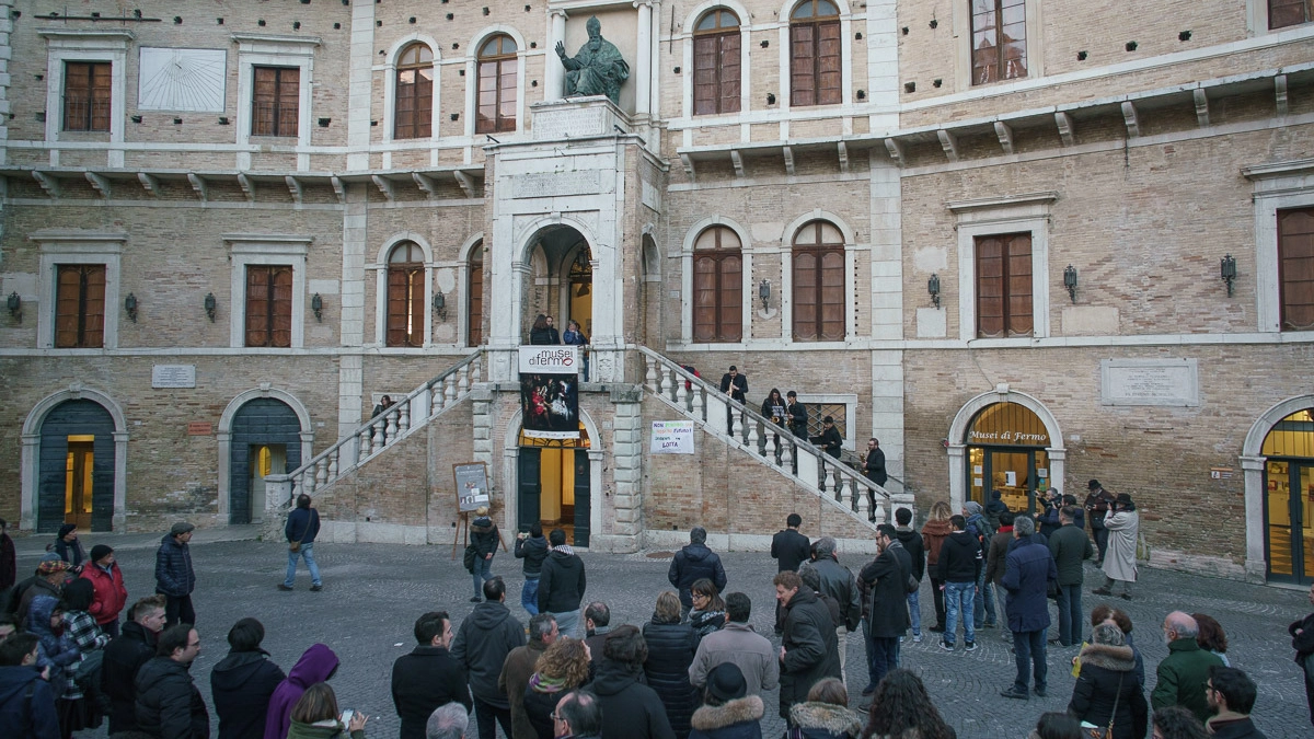Fermo, la protesta dei musicisti del Conservatorio (Foto Zeppilli)