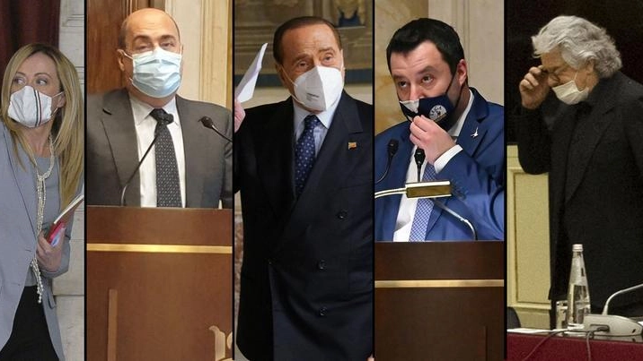I big da Draghi: Meloni, Zingaretti, Berlusconi, Salvini e Grillo