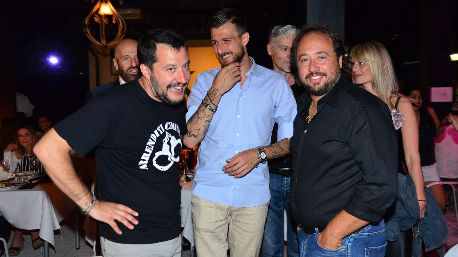 Matteo Salvini, Francesco Acerbi e Casanova (foto Carlo Morgagni)