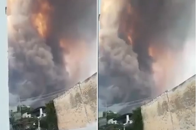 L'esplosione a Stromboli (frame da Twitter)