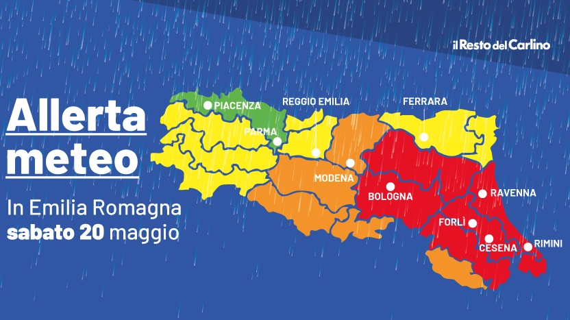 L'allerta meteo in Emilia Romagna di sabato 20 maggio