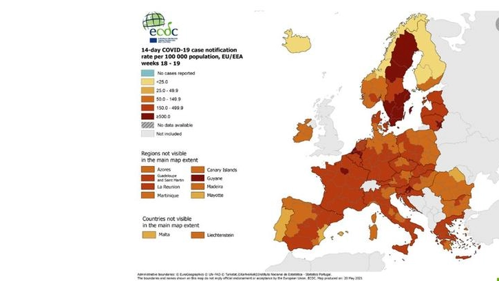 Covid: la nuova mappa dell'Europa con il rischio contagi