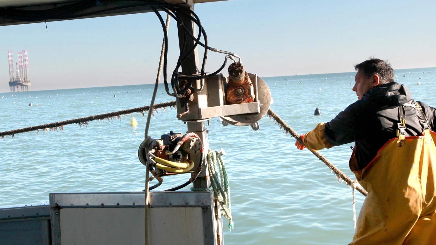Pescatori al largo di Cesenatico (foto archivio Ravaglia)