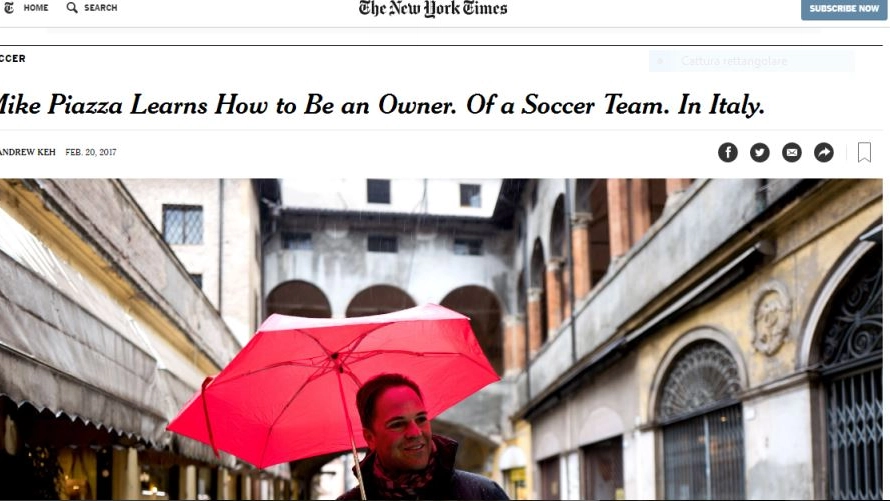 La pagina del New York Times con Piazza