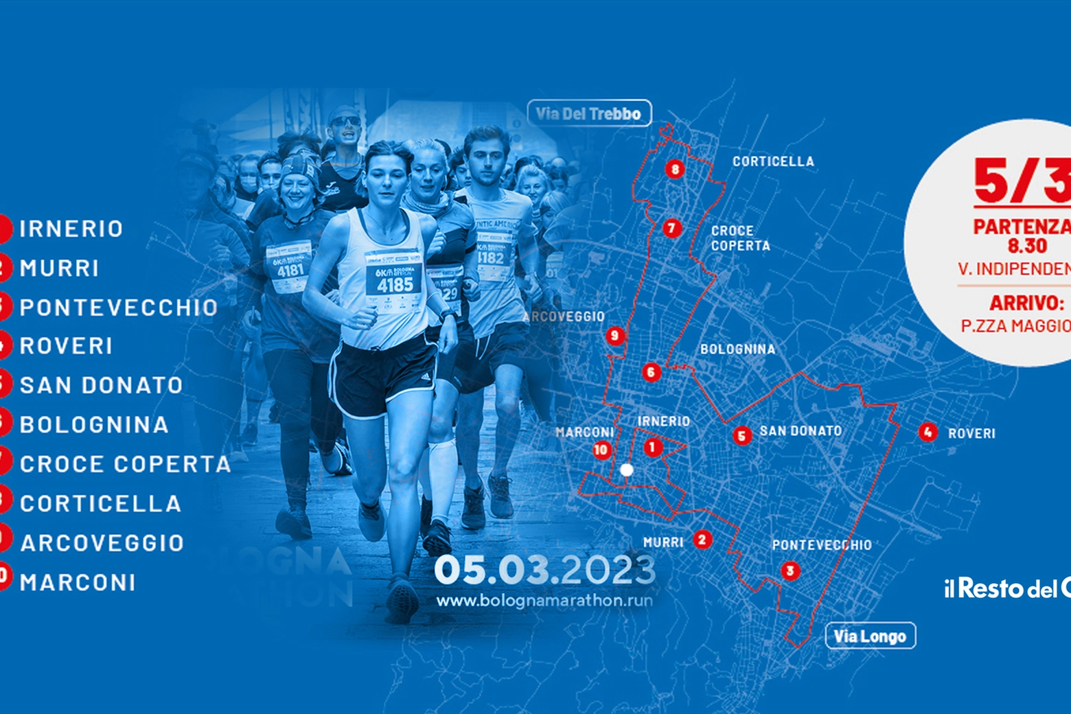 I percorsi della Bologna Marathon 2023