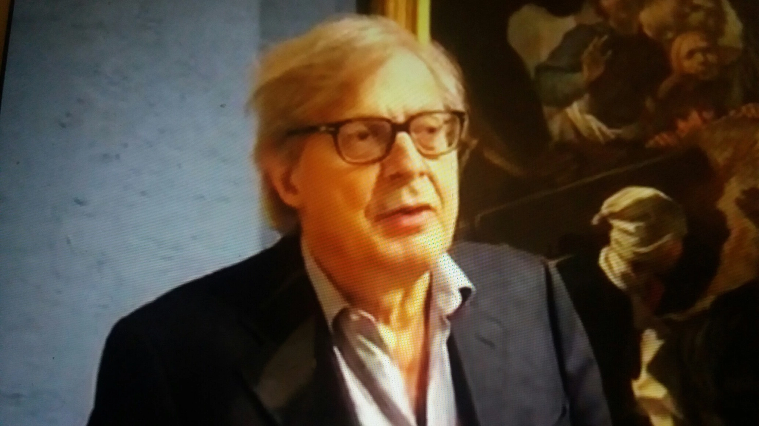 Vittorio Sgarbi visita la mostra "Milleduecento" a Matelica