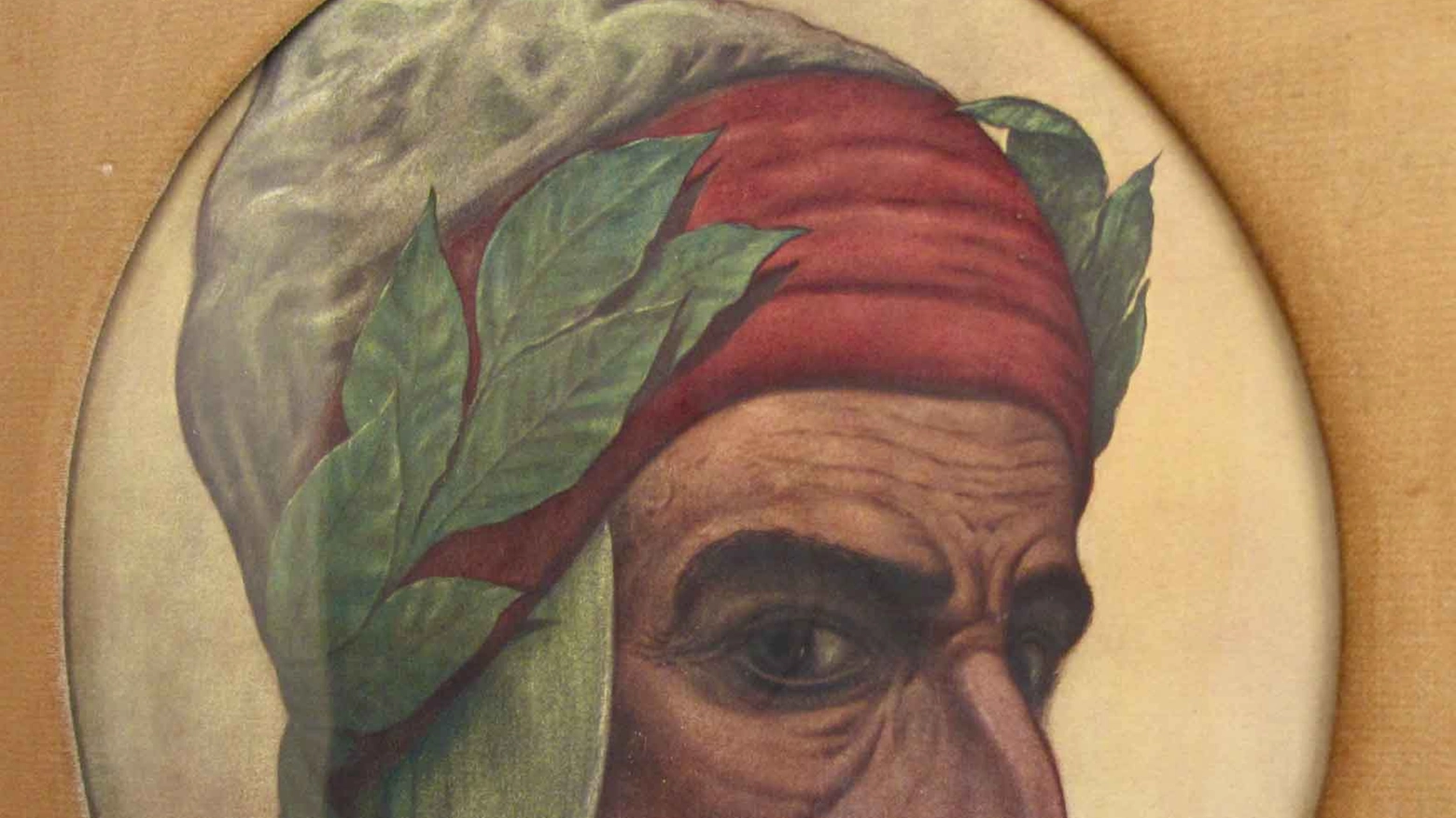 Il ritratto di Dante alla mostra 'Visioni dantesche' di Aristide Foà
