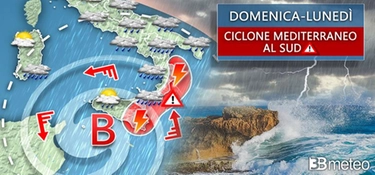 Ciclone mediterraneo in arrivo. Le previsioni meteo e l'allerta