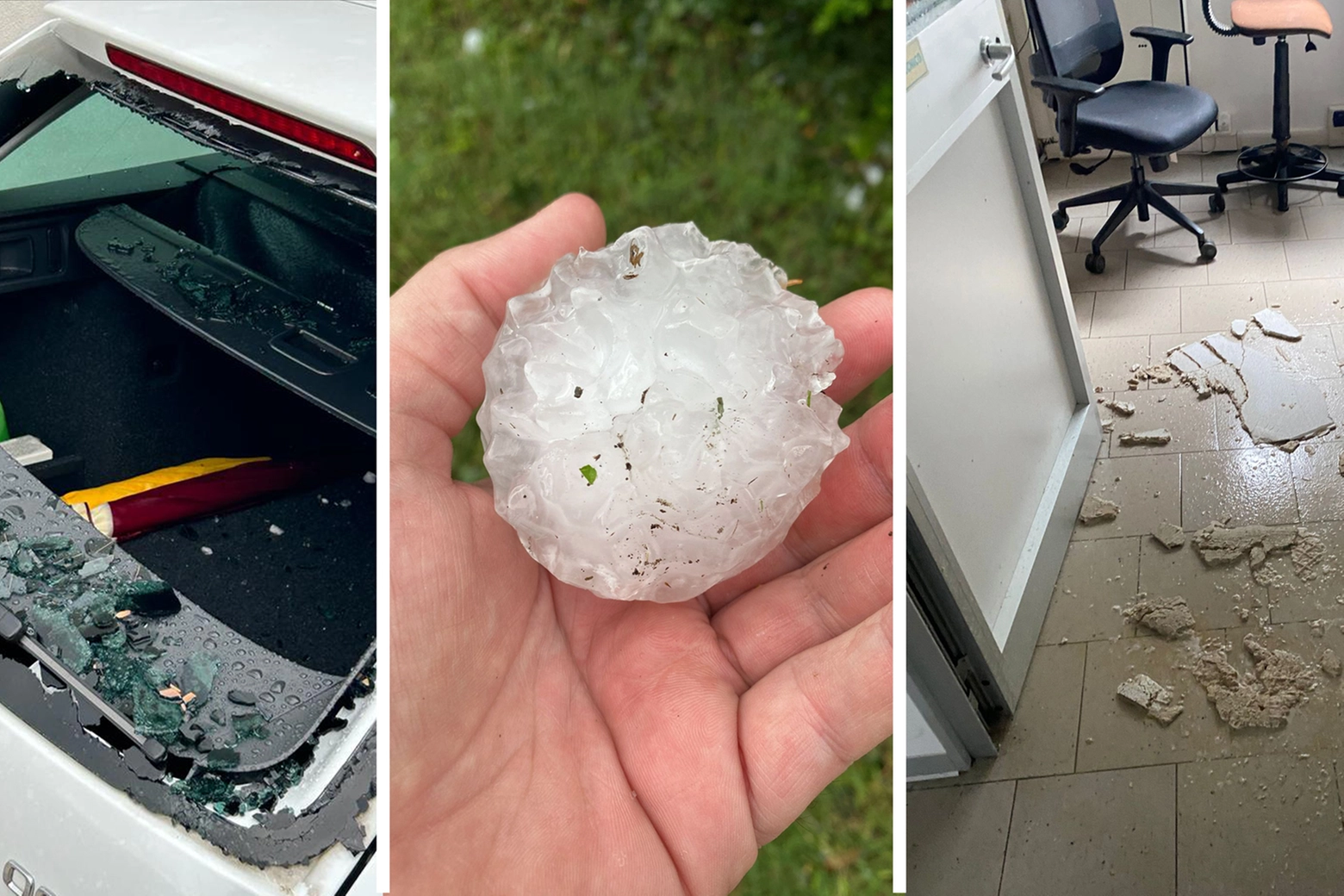 Grandine maltempo in Emilia Romagna: auto distrutte e chicchi di ghiaccio grandi come palle da golf