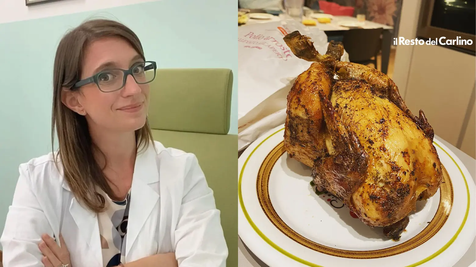 La nutrizionista Laura Chelli e il pollo arrosto