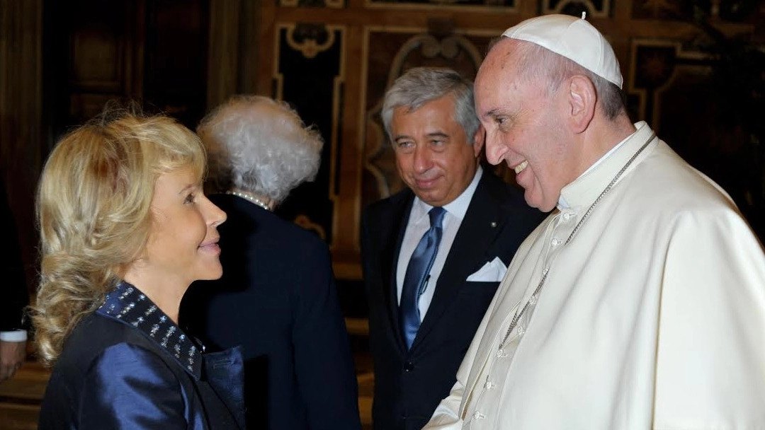 L’incontro tra il Papa e Anna Molinari nell’udienza privata di sabato scorso nel Palazzo Apostolico in Vaticano