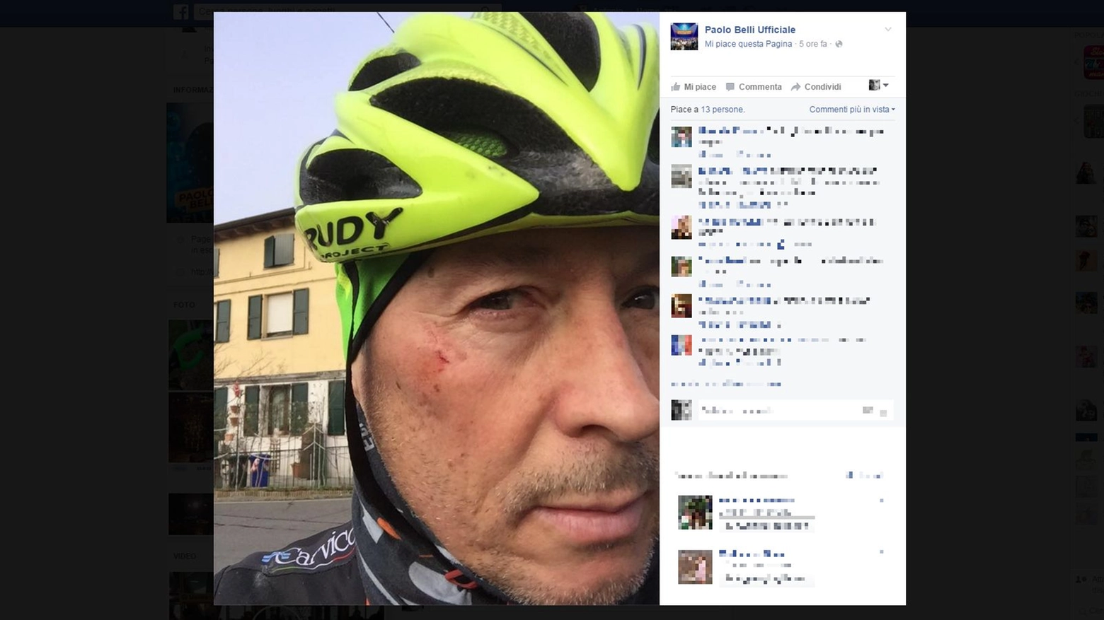 La foto che Paolo Belli ha postato oggi sulla sua pagina Facebook scatenando i commentiLa foto che Paolo Belli ha postato oggi sulla sua pagina Facebook scatenando i commenti