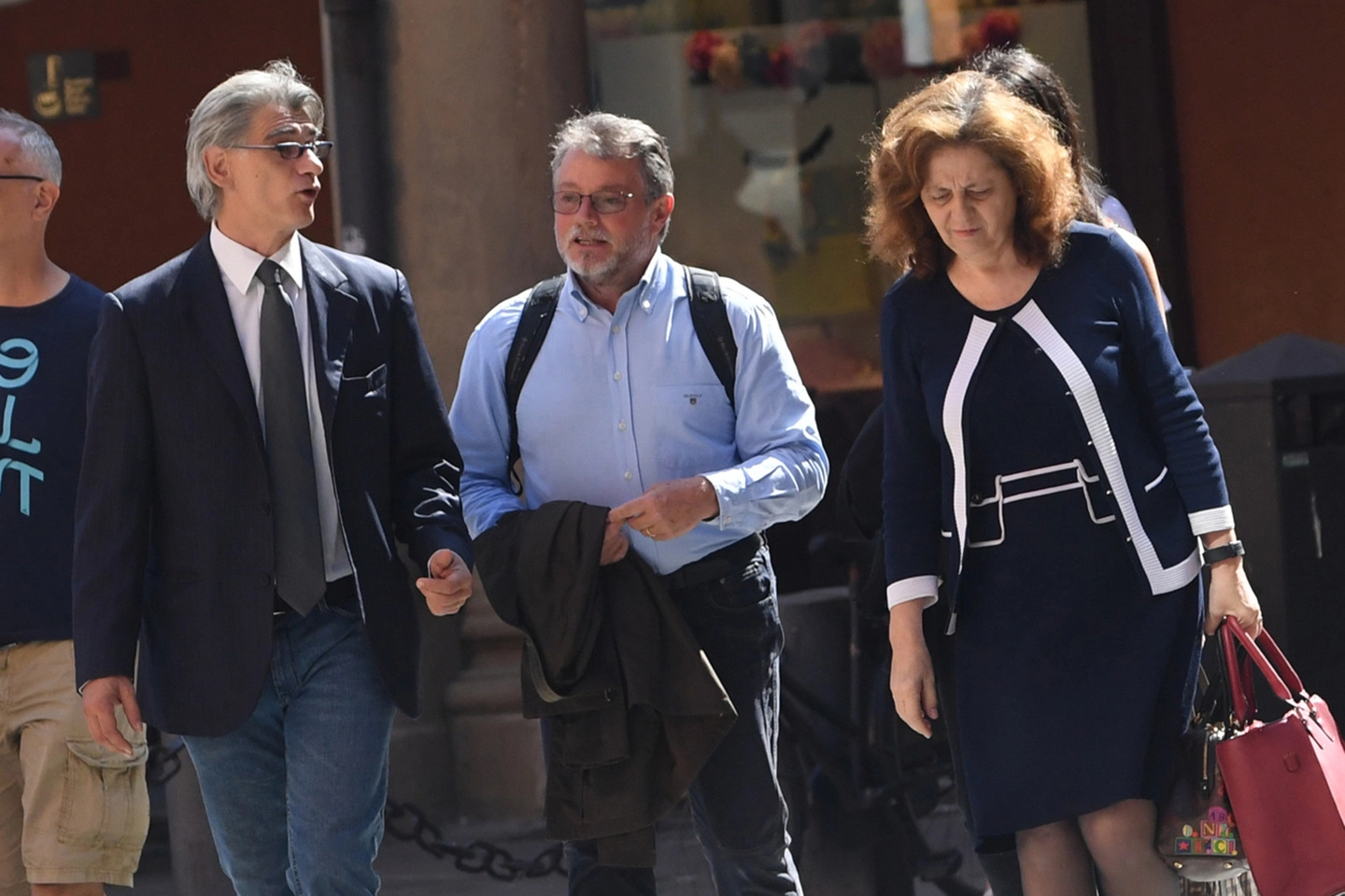 Giusva Fioravanti arriva in tribunale (foto Schicchi)