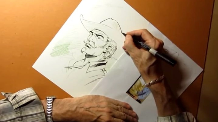 Un disegno di Giovanni Romanini (fermo immagine da YouTube)