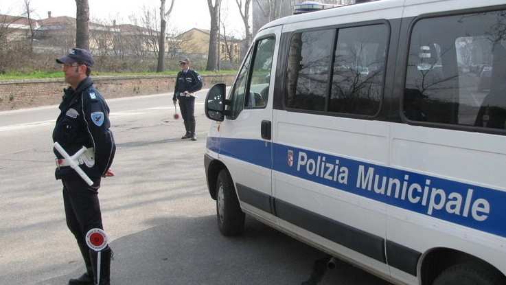 Sul luogo dell’incidente di Castelvetro  è intervenuta la polizia municipale 