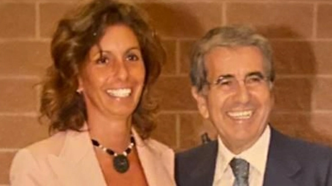 Maria Paola Merloni, 57 anni, ex senatrice, nella foto insieme con il padre Vittorio