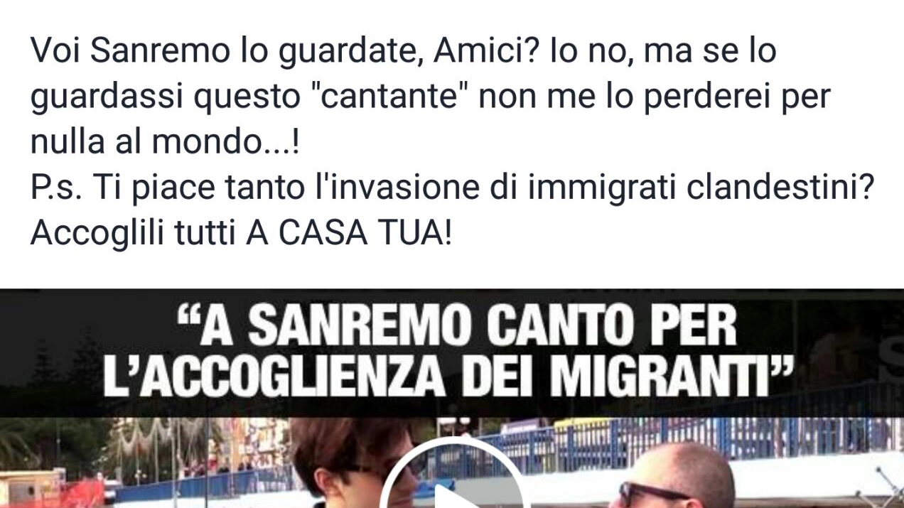 Post su facebook di Salvini 