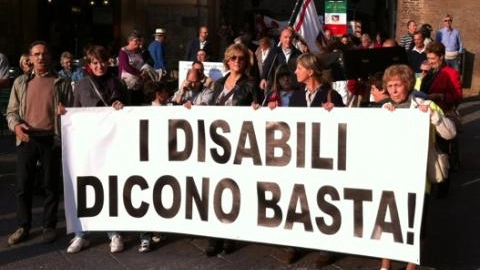 La protesta dei disabili